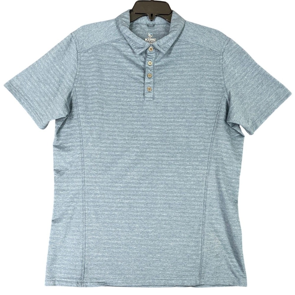 Kuhl Polo Shirt Mens M Slub Knit Breathable Technical Hiking Outdoor Casual